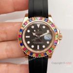Rolex Yachtmaster 116695SATS Rose Gold Rainbow Bezel Watch Noob Factory/316L/Swiss ETA2836